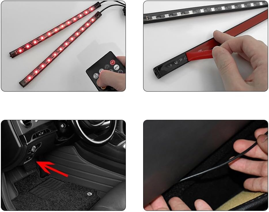 Led Interni Auto Gestibile Dall'APP Striscia Led Ambientale Illuminazione Abitacolo Decorazione Atmosfera Separabile Auto Tuning 12v