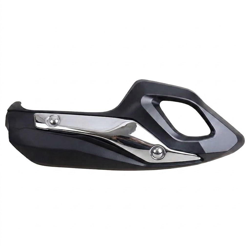 Paracalore Completo Coprimarmitta Nero con Inserto Cromato per Honda SH 125 / 150 (2017 - 2019) – Cover Protezione Scarico di Ricambio