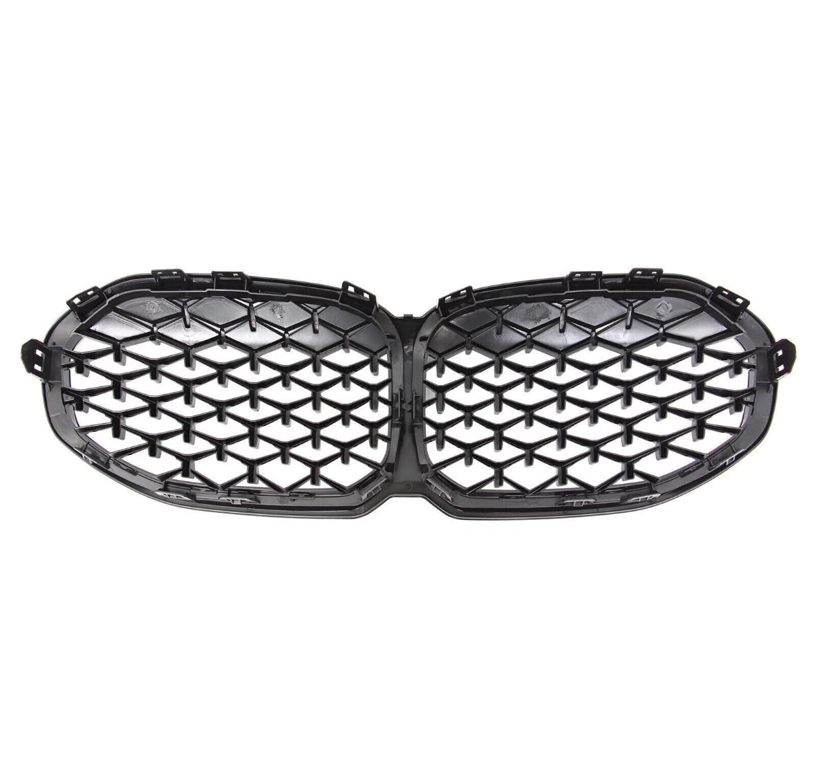 Griglia Frontale Radiatore Nero Lucido Compatibile con Serie 1 F40 (2019-2024), Mascherina Anteriore Design Nido d'Ape Trama a Diamante, Ricambio Tuning Plastica ABS