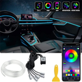 Led Interno RGB Auto Ambientale 6 Metri 5 In 1 Illuminazione Multicolore Cruscotto, Fibra Ottica RGB, Controllo Con APP, Tuning Auto Camion Furgone