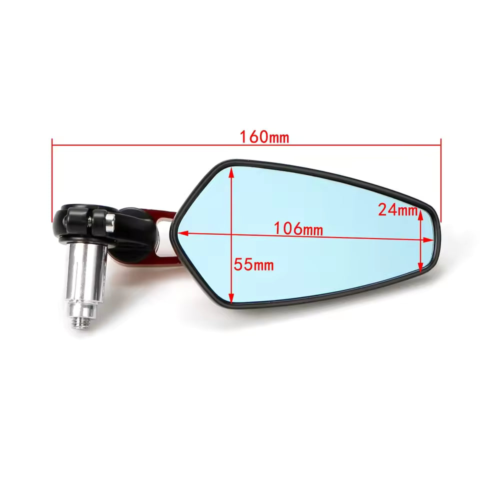 Specchietti End-Bar Universali CNC – Rosso/Nero